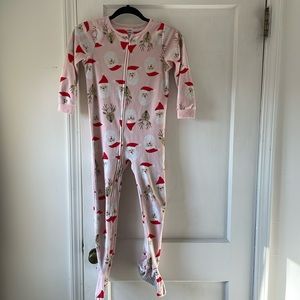 Girls Christmas theme footed pajamas